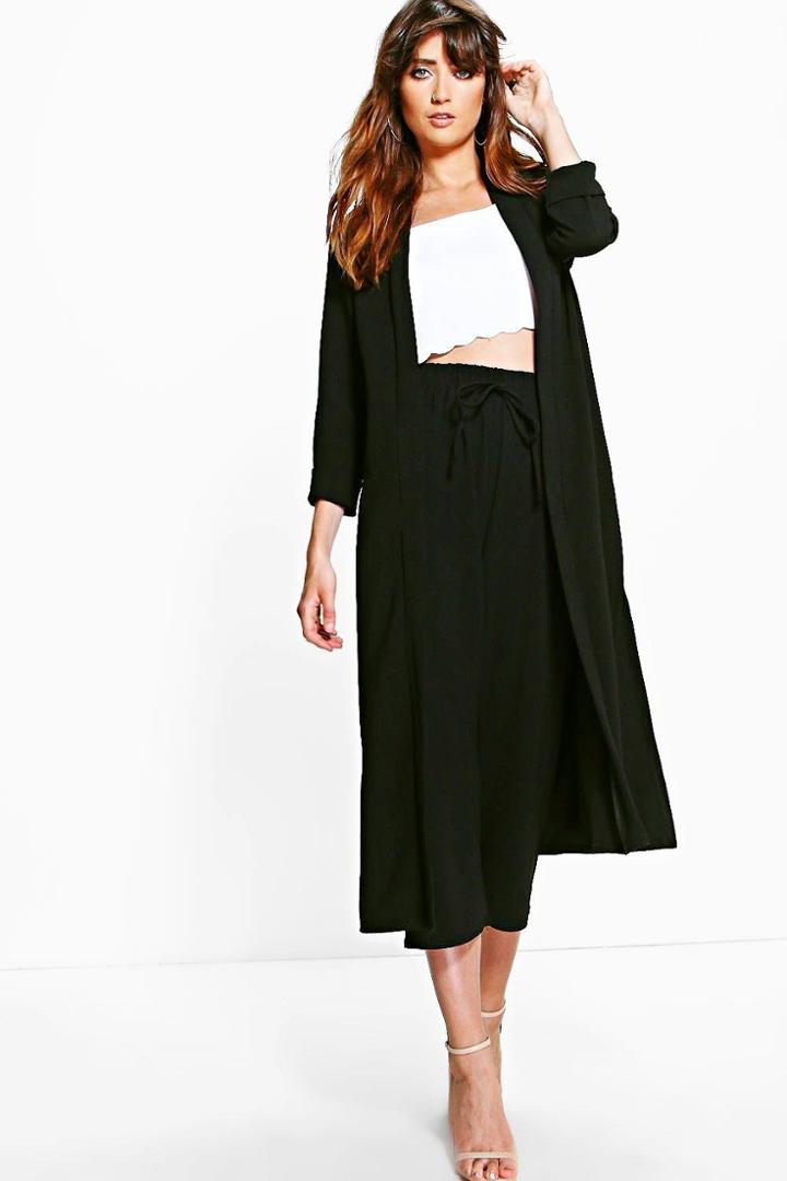 Boohoo Isabella Crop Woven Trouser Black