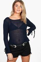 Boohoo Alice Tie Sleeve Jumper
