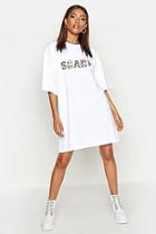 Boohoo Scary Slogan Oversized T-shirt Dress