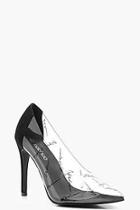 Boohoo Woman Slogan Clear Court Shoes