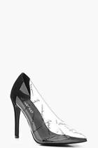 Boohoo Woman Slogan Clear Court Shoes