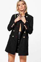 Boohoo Phoebe Boutique Double Breasted Military Coat
