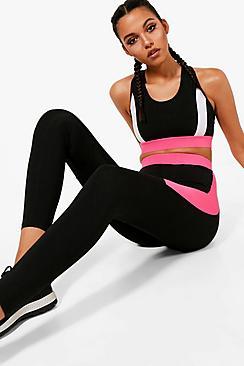 Boohoo Martha Fit Sports Panel Running Leggings