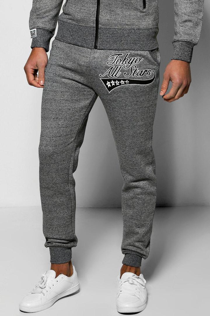 Boohoo Tokyo All Stars Salt And Pepper Joggers Black