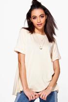 Boohoo Louise Short Sleeve Blouse Beige