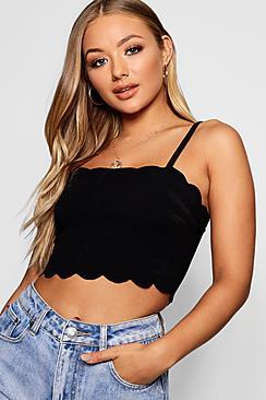 Boohoo Scallop Cami Crop