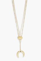 Boohoo Faux Horn & Gold Shell Layered Necklace