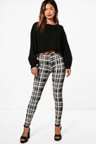 Boohoo Maya Large Check High Waisted Leggings