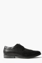 Boohoo Black Textured Brogues With Perforated Detail Black