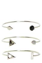 Boohoo Laura Geometric & Stone 3 Piece Bracelet Pack