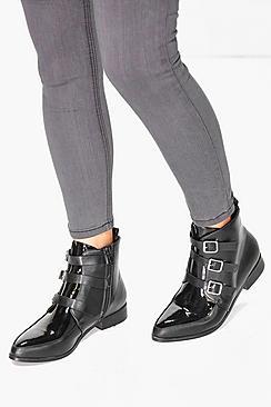 Boohoo Anna Triple Buckle Chelsea Boot