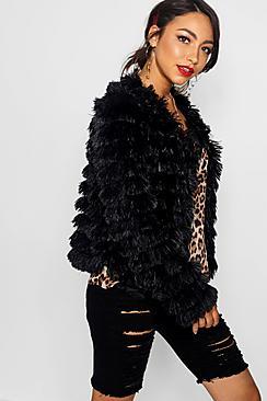 Boohoo Erin Shaggy Faux Fur Coat