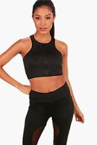 Boohoo Anna Fit Zip Through Workout Crop