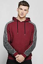 Boohoo Party Over The Head Hoodie With Velour Piping