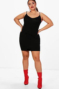 Boohoo Plus Faith Strappy Basic Bodycon Dress