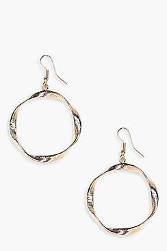 Boohoo Amber Distorted Hoop Earrings