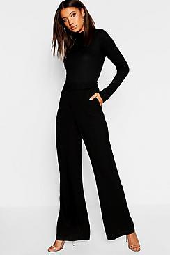 Boohoo Tall Belted Wide Leg Trouser