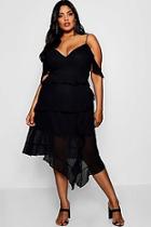 Boohoo Plus Sadie Cold Shoulder Detail Midi Dress