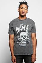 Boohoo The Manic Skull Print T Shirt