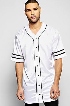 Boohoo Oversized Longline Baseball Shirt