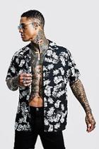 Boohoo Floral Print Oversized Short Sleeve Revere Shirt