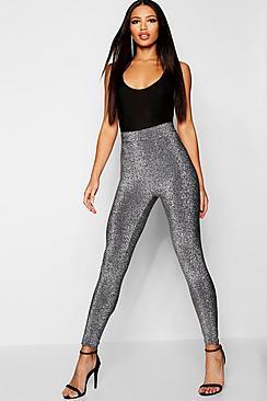 Boohoo Metallic High Waist Leggings