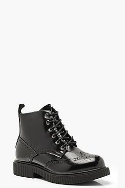 Boohoo Brogue Detail Chelsea Boots