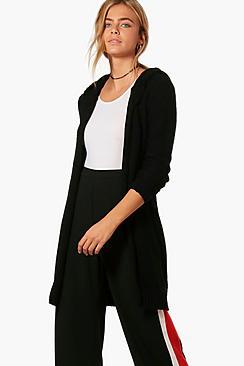 Boohoo Keira Soft Knit Hooded Maxi Cardigan