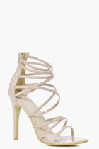 Boohoo Florence Multi Strap Tie Stiletto Nude