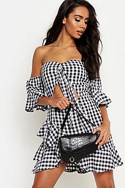Boohoo Croc Saddle Wave Belt Bag