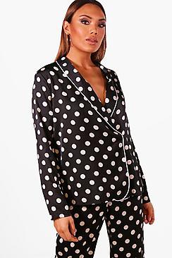Boohoo Charlotte Polka Dot Print Blazer