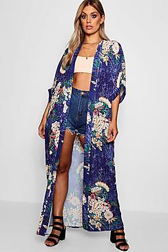 Boohoo Plus Cassie Floral Maxi Kimono