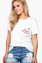 Boohoo Plus Caitlin Palm Tree T-shirt White