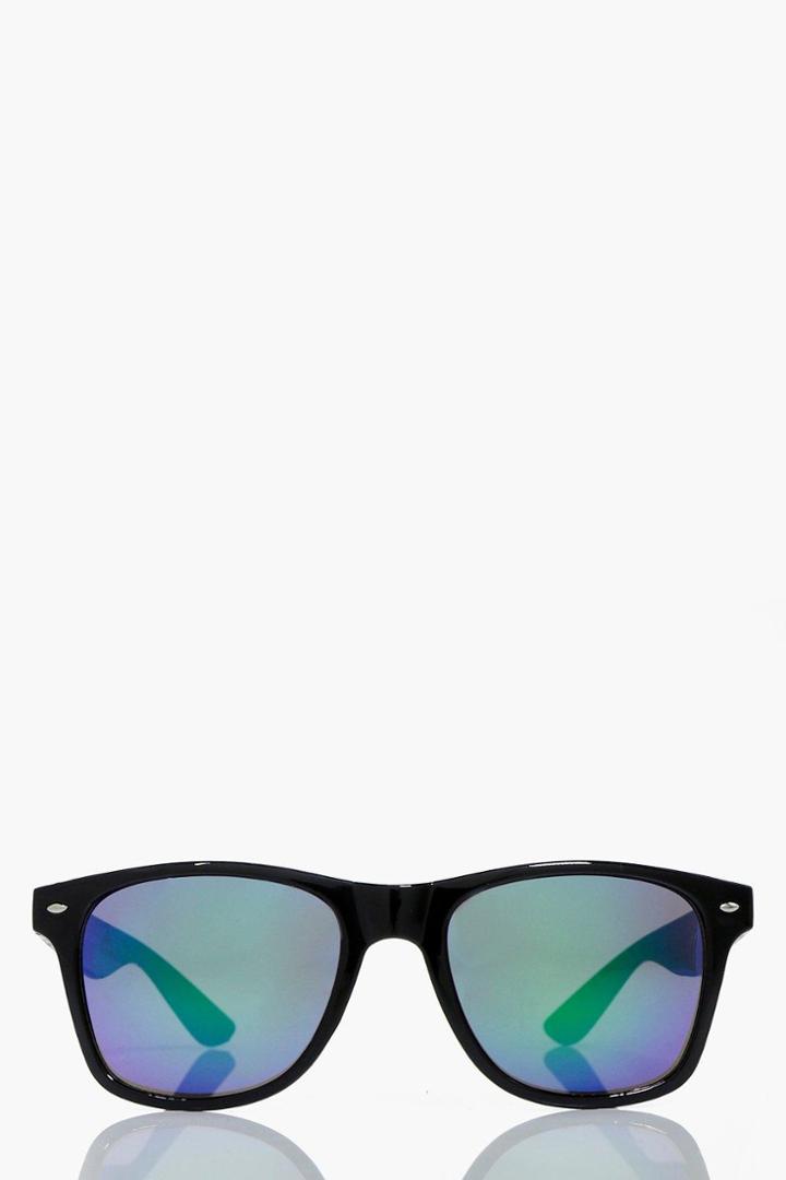 Boohoo Evelyn Revo Lense Wayfarer Sunglasses Black