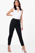 Boohoo Tia Tie Waist Trouser Black