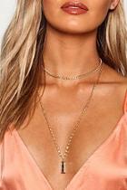 Boohoo Chunky Chain And Bar Layered Necklace