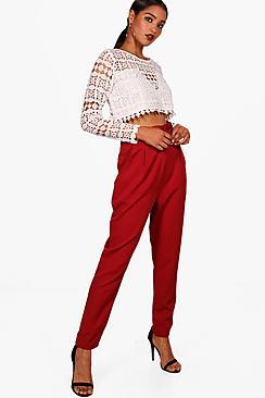 Boohoo Premium Abi Lace Crop & Trouser Co-ord Set