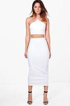 Boohoo Safia Strappy Scuba Crop & Midaxi Skirt Co-ord