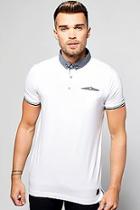 Boohoo Polo T-shirt With Woven Button Down Collar