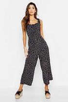 Boohoo Ditsy Floral Tie Front Jumpsuit