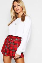 Boohoo Tartan Check Horn Button Shorts