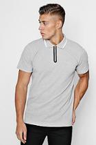 Boohoo Man Signature Embroidered Zip Through S/s Polo