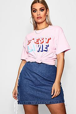 Boohoo Plus Ellie C'est La Vie Tee