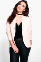 Boohoo Plus Cate Relaxed Pocket Blazer Nude