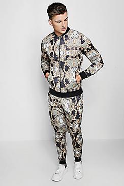 Boohoo Bomber Baroque Tracksuit