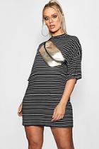 Boohoo Plus Stripe T Shirt Dress