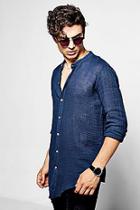 Boohoo Long Sleeve Linen Blend Shirt
