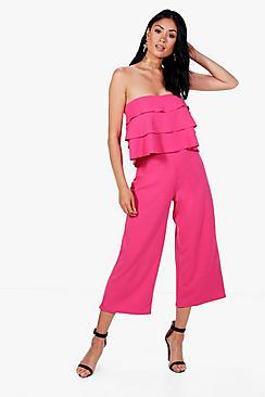 Boohoo Jesse Frill Bandeau Top & Culotte Co-ord
