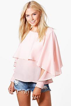 Boohoo Sara Woven Double Layer Top