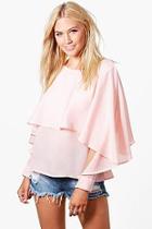 Boohoo Sara Woven Double Layer Top